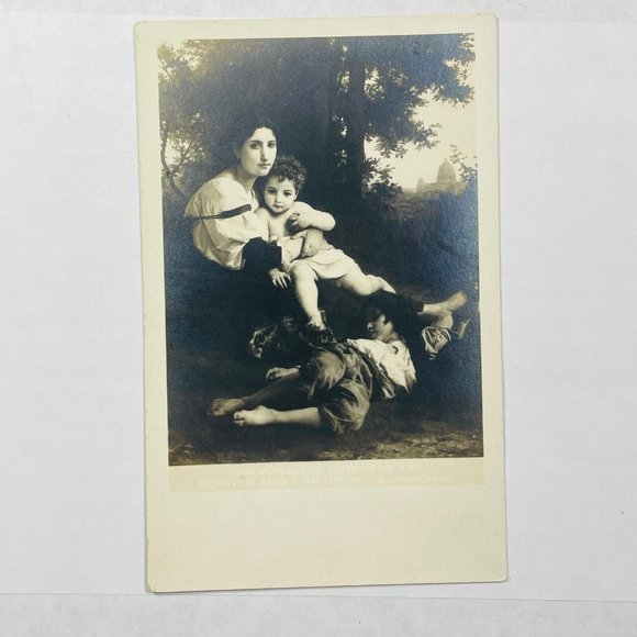 Cleveland Museum Mother Children Gelatin Silver Vintage Artur Postcard UNUSED - Picture 2 of 9